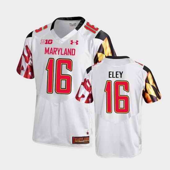 Men Maryland Terrapins Ayinde Eley College Football White Game Jersey